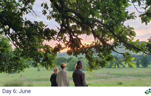 Image of three friends in a field in Perthsire