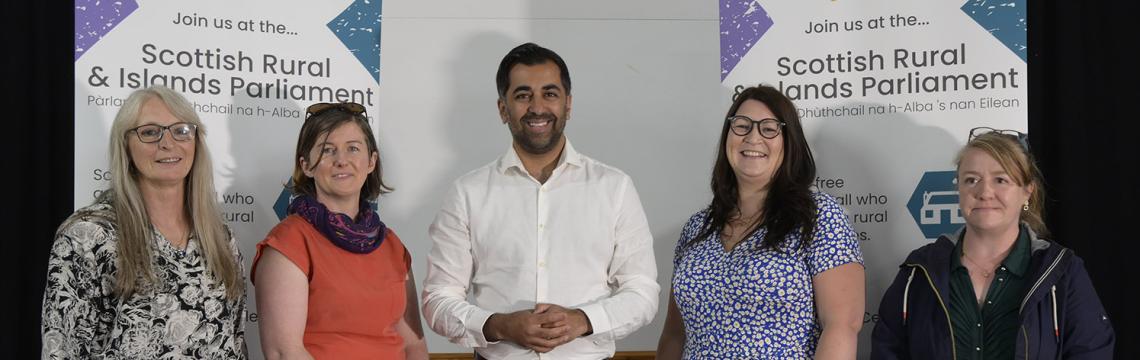 Chris, Ann, First Minister Humza Yousaf, Christine and Kirsty 